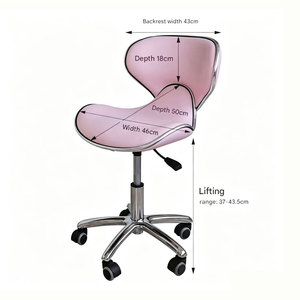 Silla de Barbero Hidráulica Giratoria con Altura Ajustable, Silla de Peluquería con Ruedas y Estructura Metálica para Salón de Belleza Comercial - Product Image 2