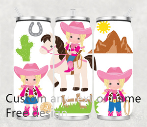 Bouteille d'eau sous vide avec paille Design créatif Western Boot Scootin Cowgirl sans couture Sublimation DIY Soda <span class=keywords><strong>Cola</strong></span> Can Shape Tumbler - Product Image 5
