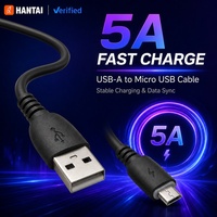 Câble Micro USB haute vitesse 2.4A, charge rapide, cordon en PVC blanc et noir durable pour téléphones Android, Kindle Fire, enceinte Bluetooth