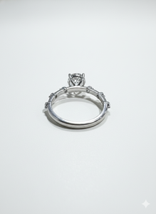 Round Cut Lab Grown Diamond Engagement <b>Ring</b> 925 <b>Silver</b> / 10KT 14KT 18KT White Gold Minimalist <b>Solitaire</b> <b>Ring</b> - Product Image 2
