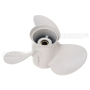 Hélice de bateau hors-bord marine 9 7/8 X 13 pour Yamaha 20-30HP 664-45949-02-EL en alliage d'aluminium blanc, 3 pales, 10 cannelures - Product Image 2