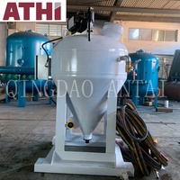 Máquina de arenado en húmedo sin polvo ATHI con control PLC, sistema de pulido manual con acceso remoto y bomba para preparación de superficies, certificación CE