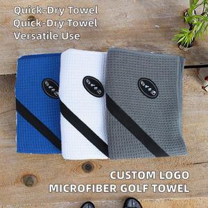 Serviette de golf en microfibre gaufrée à séchage rapide avec logo personnalisé et fermeture éclair, motif sportif JR-219 - Product Image 2