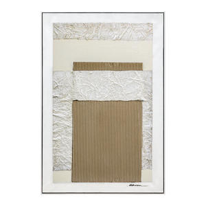 Peinture à la main minimalisme moderne abstrait toile peinture mur Art couleur naturelle avec <span class=keywords><strong>carton</strong></span> ondulé pour la décoration de salon - Product Image 1