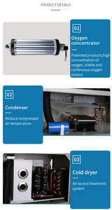 पी स्वर्ण खनन औद्योगिक ऑक्सीजन संकेंद्रक जनरेटर 10l टो100lpm नई 220v विनिर्माण संयंत्र में इंजन मोटर गियर पीएलसी के साथ - Product Image 5