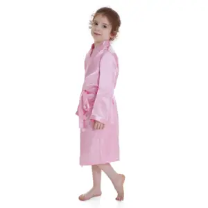 Bambini all'ingrosso bambini personalizzati tinta unita Spa Party Wedding Party Satin Silk Kimono Flower Girls Robes