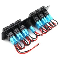 Panneau de commutation à bascule Yuhe 6 gangs - 12V/24V IP65 de qualité marine - Bloc de commutateurs à bascule avec disjoncteurs (réglage LED rétroéclairé, étanche, en acier inoxydable)