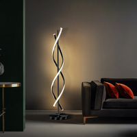 Lampadaire en spirale linéaire moderne à LED pour chambre à coucher
