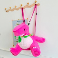 Nouveauté : Sac à dos en peluche dinosaure mignon avec décorations en herbe, cadeau pour garçons et filles