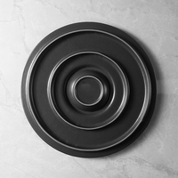 Assiettes rondes noires de haute qualité au design durable, vaisselle en porcelaine, plat haut de gamme pour la restauration, assiette en céramique pour caviar, hôtel cinq étoiles