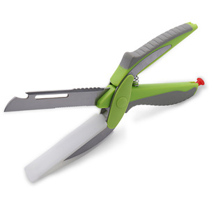 Kitchen Scissor Stainless Steel 6in Blade Multi-Purpose For Vegetables Home Use Green Color Straight Head - Product Image 1