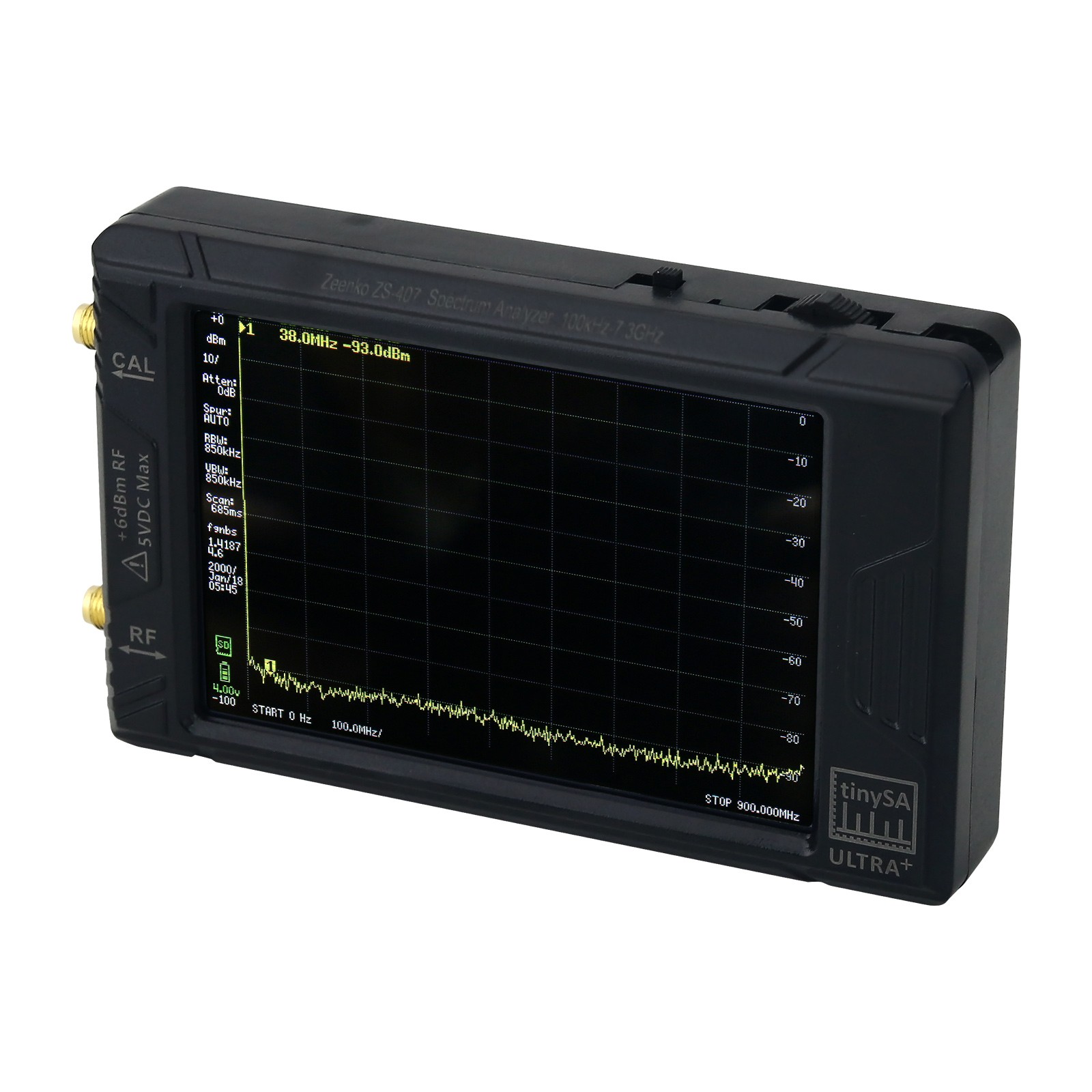 New TinySA Ultra+ ZS-407 Handheld Spectrum Analyzer 900MHz-7.3GHz