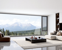 Ventanas Abatibles de Aluminio con Marco Negro, Doble Acristalamiento, Resistentes a Impactos, Estilo Americano Moderno, Aislamiento Térmico con Argón