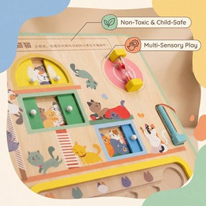 Montessori houten wandbord met activiteiten, kleurrijk speelgoed, educatief interactief leerzaam speelgoed voor kinderen van 2-13 jaar, sorteren en mengen - Product Image 3