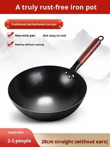 Wok en fer traditionnel poêle à gaz antiadhésive poêle domestique émail poêle à frire à l'<span class=keywords><strong>ancienne</strong></span> produit phare officiel - Product Image 5