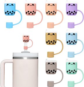 Protector de Silicona para Pajitas de Té de Burbujas, Diseño Moderno, Impermeable y a Prueba de Polvo - Product Image 5