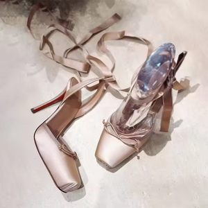 Chaussures de luxe pour femmes, talons hauts sexy, sandales à plateforme à lacets, chaussures de danse à bout carré, chaussures de ballet pour femmes - Product Image 2