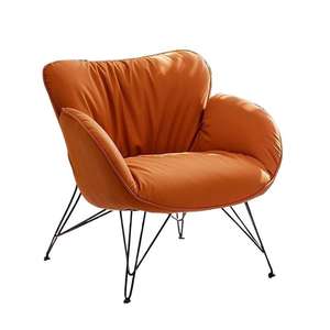 Modern Lounge Chair Cream Fabric Foam Filled Soft Seat Living Room Chair - Product Image 4