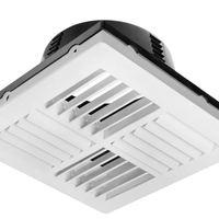 Plafond HVAC, Plafond carré en plastique ABS, Diffuseur de ventilation à 4 canaux, Grilles de sortie multidirectionnelles