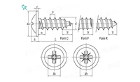 Vis autoperceuses en acier inoxydable à tête cruciforme, avec rondelle, M4.2/M4.8, pour fer blanc et zinc