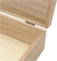 Boîte en bois massif de paulownia non fini et poli de la marque HZHR, couvercle personnalisable, projets artistiques DIY pour Thanksgiving, multifonction, pour table