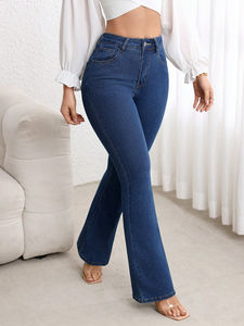 Jeans a Zampa Y2K Trendy da <span class=keywords><strong>Donna</strong></span> all'Ingrosso, Jeans Estivi Casual Sexy Aderenti Traspiranti a Vita Alta per <span class=keywords><strong>Donna</strong></span> - Product Image 1