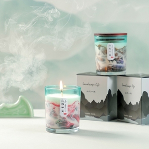 เทียนหอมอโรมาเธอราพีแบบแท่ง ทำมือจากขี้ผึ้งถั่วเหลือง กลิ่นหอมระดับพรีเมียม สไตล์ชาติพันธุ์  สำหรับเป็นของขวัญองค์กรในเทศกาลดีวาลี  ผลิตตามสั่ง - Product Image 3