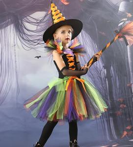 Vestido de <span class=keywords><strong>Bruja</strong></span> con Tutú para Niñas, <span class=keywords><strong>Disfraz</strong></span> Hecho a Mano para Halloween, Festivales, Fiestas, Bailes, Ropa para Fotos, Vestido Elegante para Purim - Product Image 4
