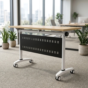 <span class=keywords><strong>Tavolo</strong></span> <span class=keywords><strong>da</strong></span> Conferenza Pieghevole Regolabile in Altezza di Alta Qualità con Struttura in Acciaio Moderna ed Ecologica per Ufficio - Product Image 2