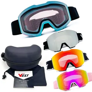 Buona qualità migliore prezzo basso MOQ all'ingrosso occhiali da sci personalizzati giovani uomini donne Anti nebbia lente UV neve occhiali da Snowboard fabbricazione