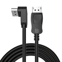 Câble DP 1.2 à 90 degrés 4K 144Hz 21,6 Gbps, cordon DP vers DP, coque ABS, câble à angle droit pour moniteur de jeu, ordinateur portable