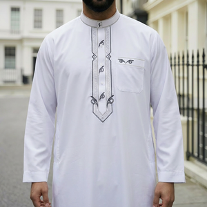 Áo choàng kiểu Ả Rập Saudi bán chạy, tay áo mở, kiểu Qamis Jubbah, màu trơn, size lớn, mặc hàng ngày và lễ Eid - Product Image 2