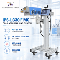 Machine de marquage laser CO2 IPS-LC30 F MG 30W, machine de marquage laser volante, 10,6 µm, tête rotative à 720 degrés, refroidissement par air