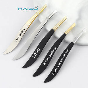 Juego de pinzas para cejas inclinadas al por mayor de Kaigu, herramienta de belleza, depilación de acero inoxidable, extensiones de depilación <span class=keywords><strong>fina</strong></span>, pinzas para pestañas - Product Image 1