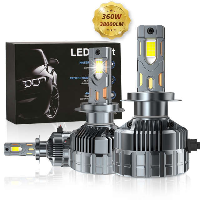 Kunde High Power 360W H4 H7 LED Headlight Bulb 40000LM 1000m Range 50000H Long Lasting Car Light