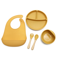Ensemble de vaisselle incassable en Silicone pour enfant en bas âge, bol à succion indépendant, sans BPA, assiette pour bébé, 2023