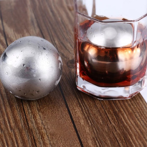 <span class=keywords><strong>Bar</strong></span> bebiendo champán vino piedra escalofriante reutilizable de acero inoxidable grande 55mm enfriador de cerveza bola - Product Image 3