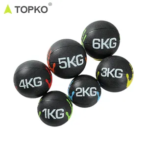 TOPKO جديد وصول سهل قبضة مخصصة شعار سطح عدم الانزلاق لينة PVC الطب كرة قذف ثقيلة لرفع الأثقال
