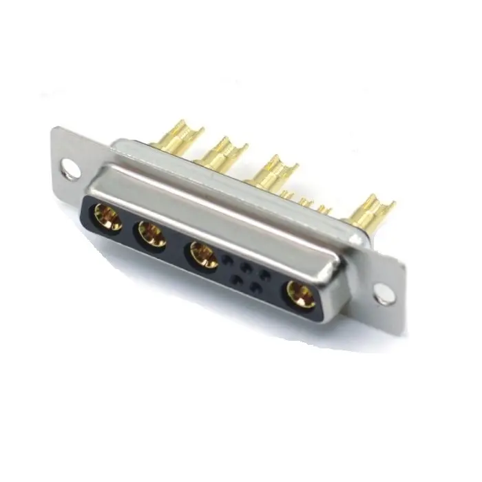 D-SUB 9W4 Female connector cup pin type straight gold pin high current solder