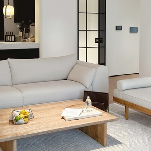 Mesa de Centro de Madera de Fresno de Color Claro/Oscuro, Estilo Artístico Wabi-Sabi, Vintage, Minimalista, para Muebles de Sala de Estar - Product Image 2