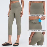 Legging de sport en nylon doux avec logo personnalisé, coupe en V, pour fitness et yoga, effet ventre plat, rehaussement des fesses et des hanches, avec cordon de serrage à taille haute
