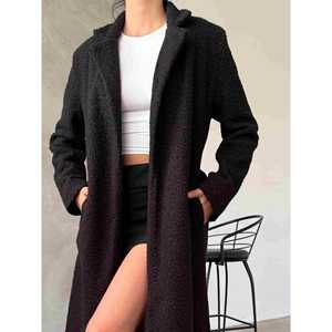 Manteau en crêpe à simple boutonnage XS, blazer formel réversible, plissé, à sequins, imprimé, en nylon imperméable et respirant, été automne hiver - Product Image 3