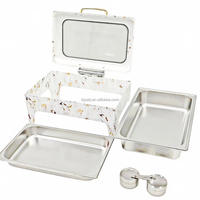 Chauffe-plat commercial hydraulique en verre blanc de 9 L pour banquets de mariage, hôtels et traiteurs professionnels, pour rôtis et currys
