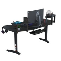 Bureau gamer BEISIJIE en fibre de carbone, noir, avec grandes ailes en forme d'aile, RGB, pas cher