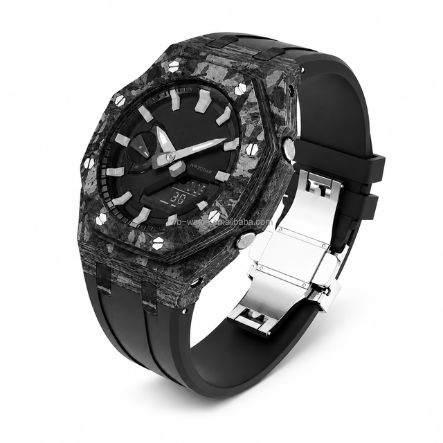 Mod Kit G Shock Ga2100 Silicone Watch Band Strap and Carbon Fibre Case for Watch G Shock Ga2100