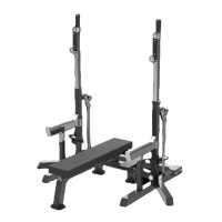 Guwow Banc de musculation multifonctionnel et rack à squats avec fonction de sécurité, équipement de fitness commercial et domestique pour hommes, construction en acier