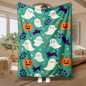 Manta de Franela con Dibujos Animados de Gatos, Manta para Siesta, Resistente a la Decoloración, Ligera, para Viajes y Camping, Impresión Personalizada, OEM, ODM - Product Image 5