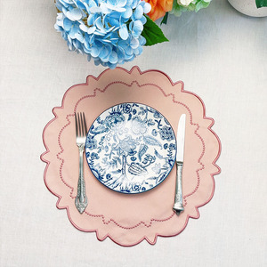 <span class=keywords><strong>Tovaglioli</strong></span> in <span class=keywords><strong>Lino</strong></span> 100% Naturale Ecologico <span class=keywords><strong>con</strong></span> Bordo Ricamato a Festoni per Hotel e Matrimoni, Vendita all'Ingrosso - Product Image 1