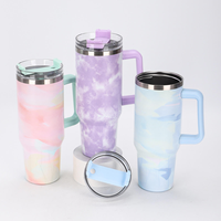 Nuevo Vaso Térmico de 40 oz con Diseño Clásico, Serie Pintada y Teñida, con Pajita, Acero Inoxidable 304, para Agua, Regalos Empresariales, Aislamiento al Vacío