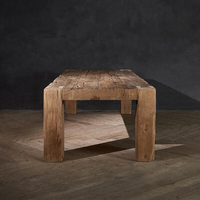 Table rectangulaire en bois de salle à manger d'intérieur en bois de meubles modernes minimalistes et rétro en bois massif